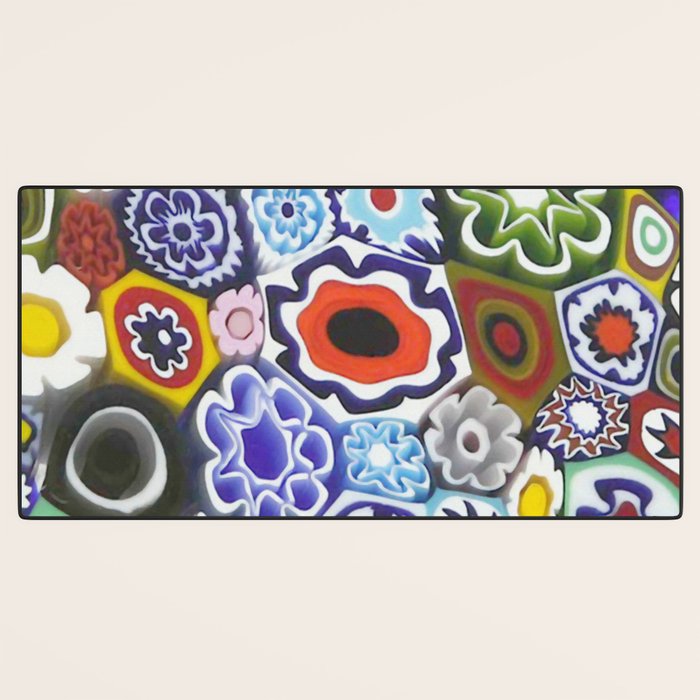 Millefiori Murano Italian Glass Print Desk Mat Gallery Image 3