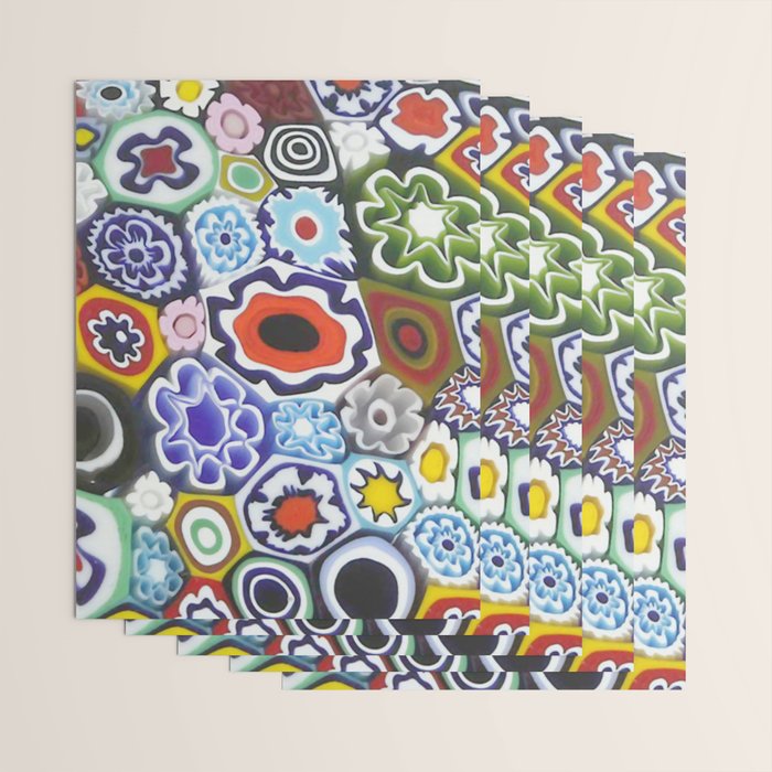 Millefiori Murano Italian Glass Print Wrapping Paper Gallery Image 3