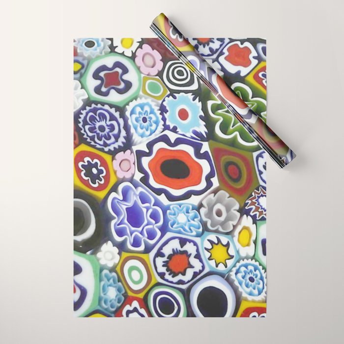 Millefiori Murano Italian Glass Print Wrapping Paper Gallery Image 1
