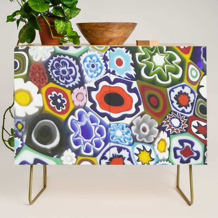 Millefiori Murano Italian Glass Print Credenza Gallery Image 1