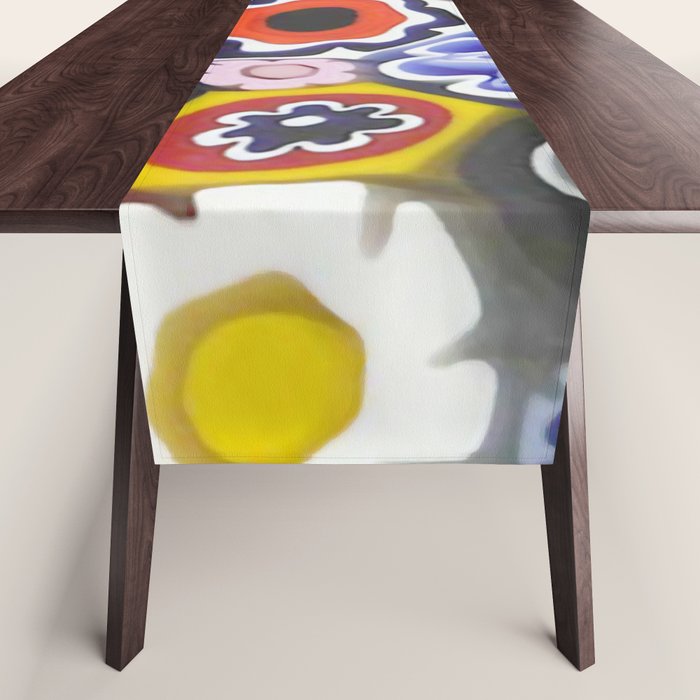 Millefiori Murano Italian Glass Print Table Runner Gallery Image 1