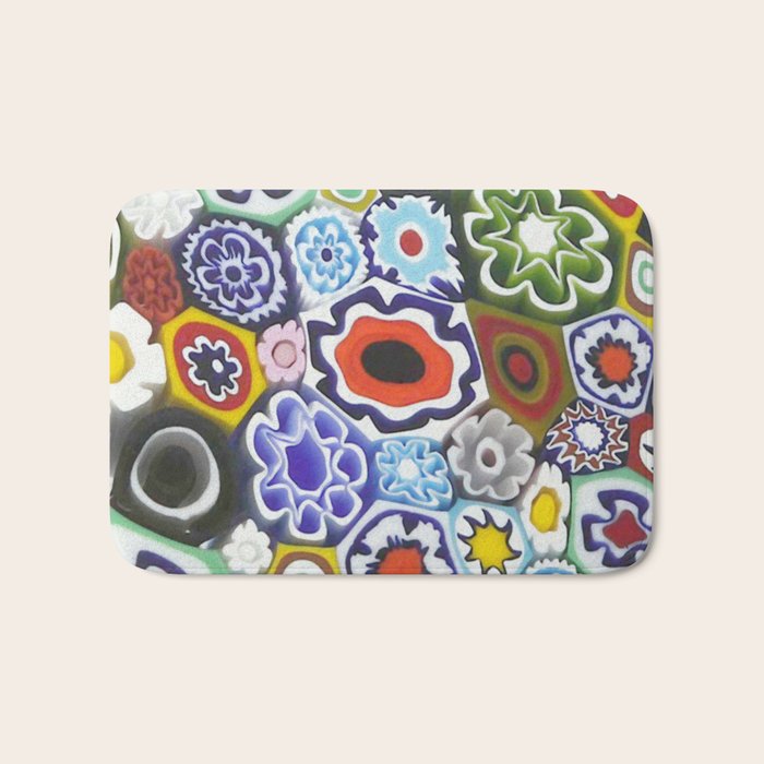 Millefiori Murano Italian Glass Print Bath Mat Gallery Image 1
