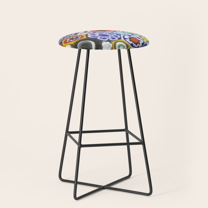 Millefiori Murano Italian Glass Print Stool Gallery Image 1