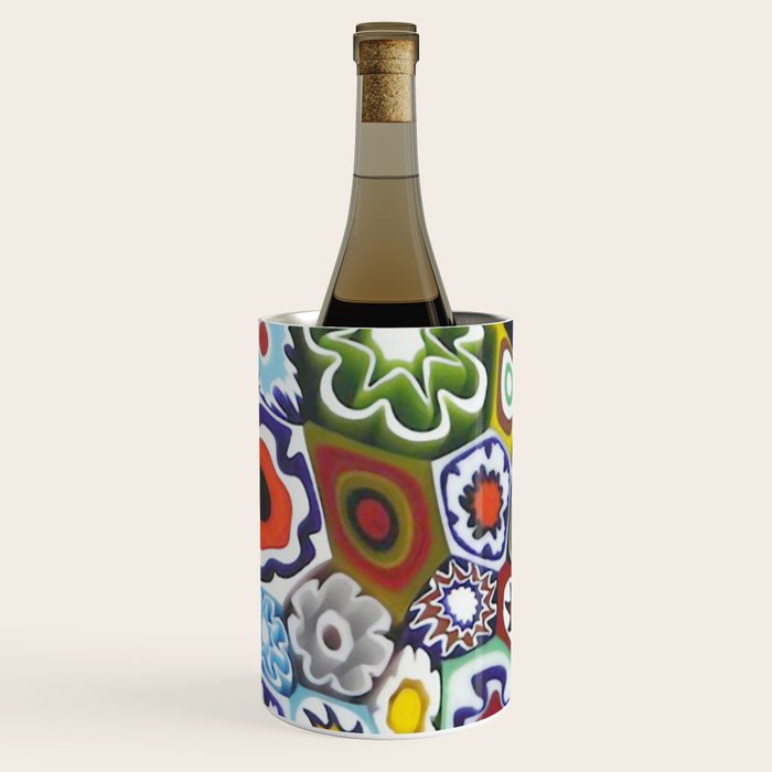 Millefiori Murano Italian Glass Print Wine Chiller Gallery Image 3