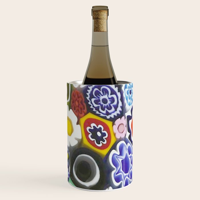Millefiori Murano Italian Glass Print Wine Chiller Gallery Image 2