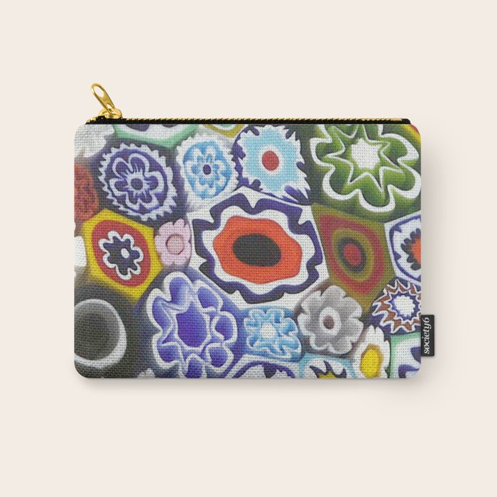 Millefiori Murano Italian Glass Print Carry All Pouch Gallery Image 1