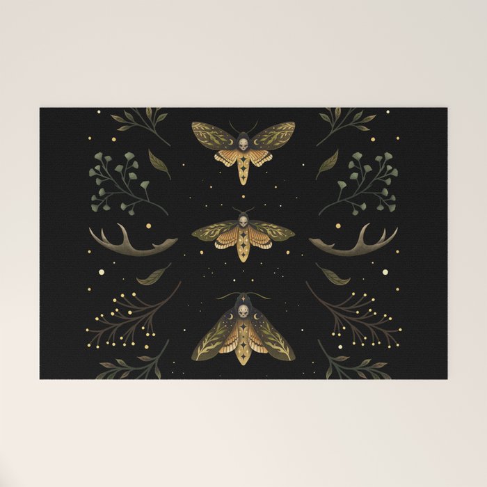 Death Head Moths Night Welcome Mat Gallery Image 1