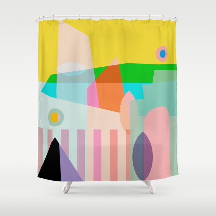 modern abstraction shapes Shower Curtain Gallery Image 1