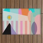 modern abstraction shapes Outdoor Rug Gallery Image 1