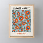 Flower Market Amsterdam, Modern Retro Flower Print Mini Art Print Gallery Image 1