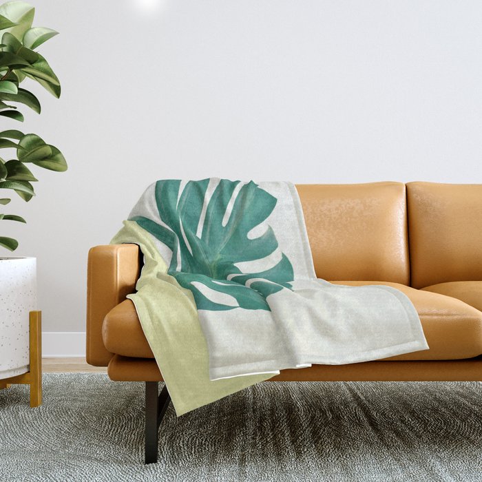 Monstera Dip II Throw Blanket Gallery Image 1