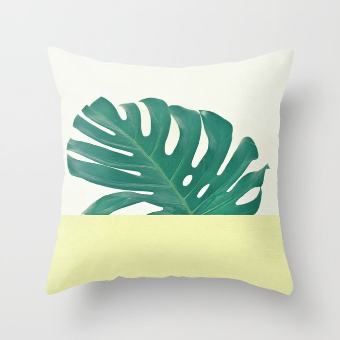 Monstera Dip II Throw Pillow Gallery Image 1