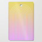 Ombre Arch IV Pink Yellow Sunrise Gradient Modern Geometric Lines Cutting Board Gallery Image 1