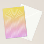 Ombre Arch IV Pink Yellow Sunrise Gradient Modern Geometric Lines Stationery Card Gallery Image 2