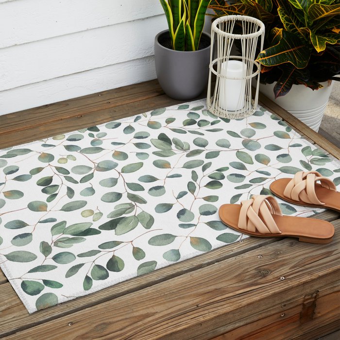 Eucalyptus Leaves Garden Outdoor Rug Gallery Image 2