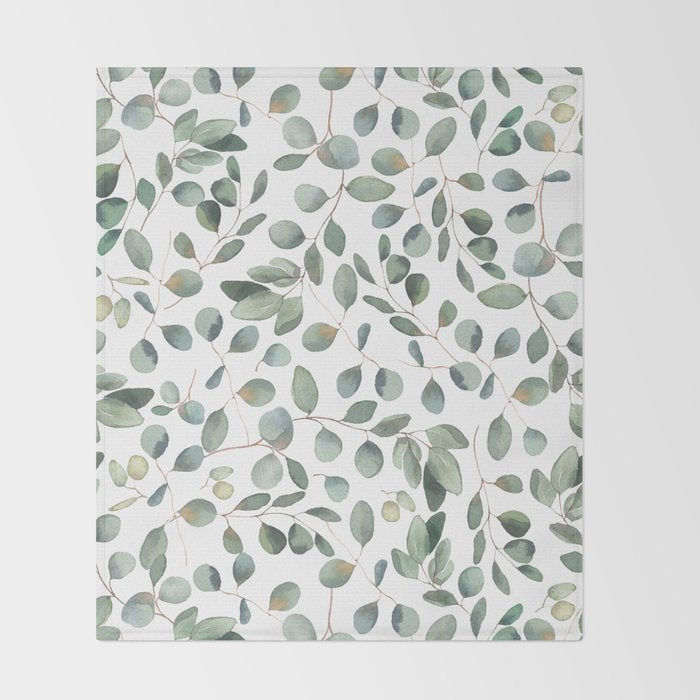 Eucalyptus Leaves Garden Throw Blanket Gallery Image 2