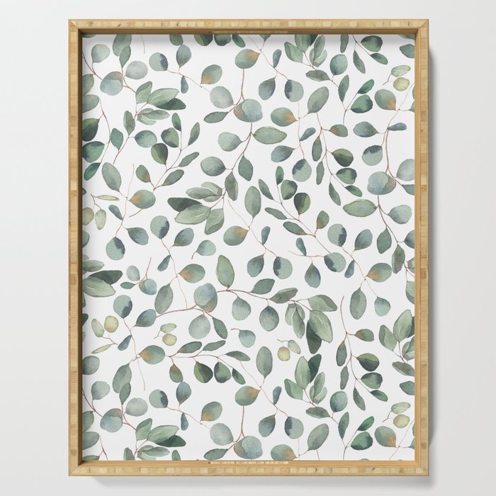 Eucalyptus Leaves Garden Serving Tray Gallery Image 1