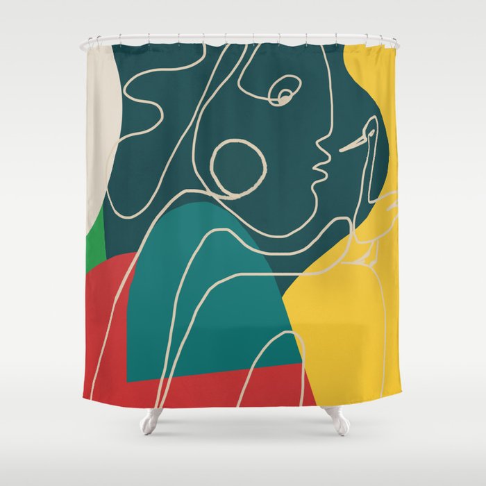 Gentle Abstract Line 6 Shower Curtain Gallery Image 1