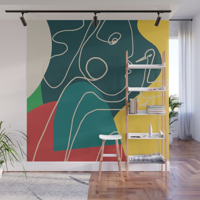 Gentle Abstract Line 6 Wall Mural Gallery Image 1