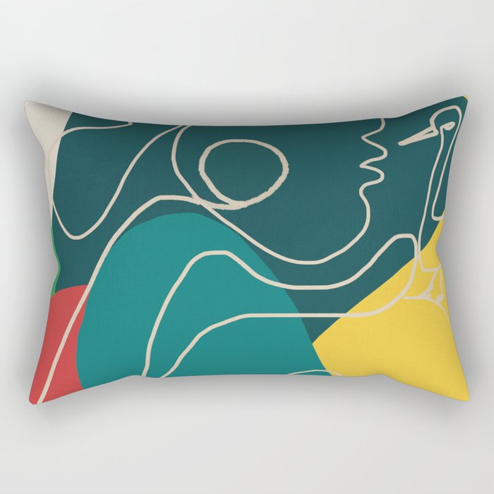 Gentle Abstract Line 6 Rectangular Pillow Gallery Image 2
