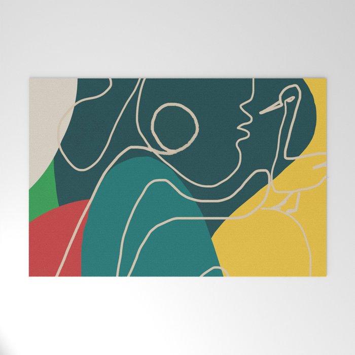 Gentle Abstract Line 6 Welcome Mat Gallery Image 1