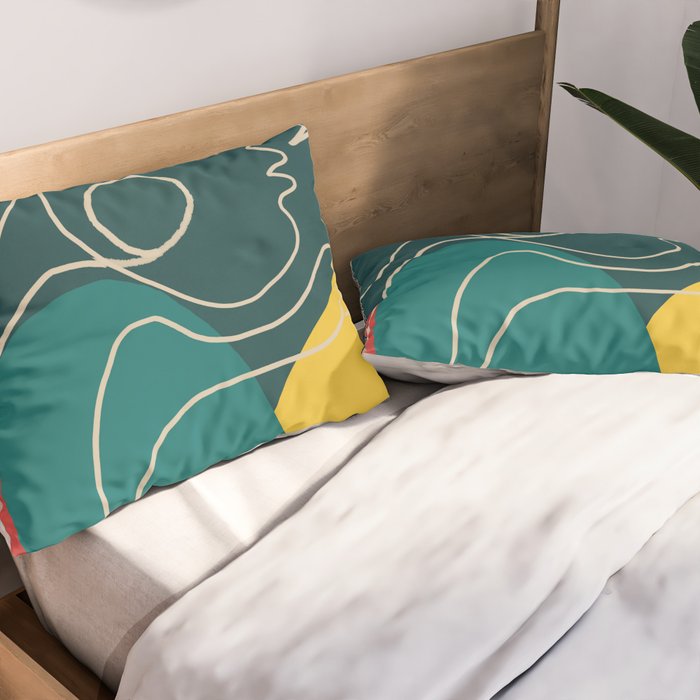 Gentle Abstract Line 6 Pillow Sham Gallery Image 2