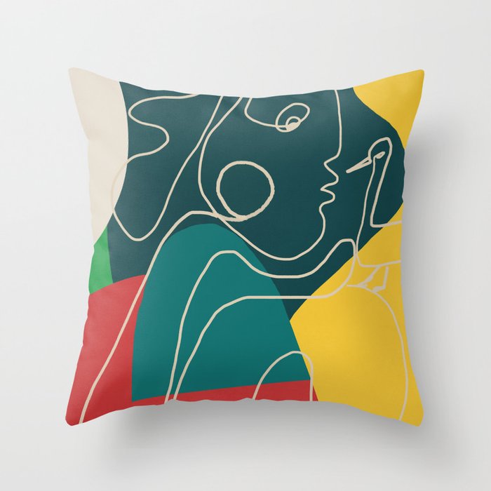 Gentle Abstract Line 6 Throw Pillow Gallery Image 6
