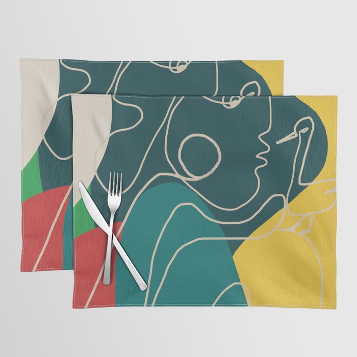 Gentle Abstract Line 6 Placemat Gallery Image 1