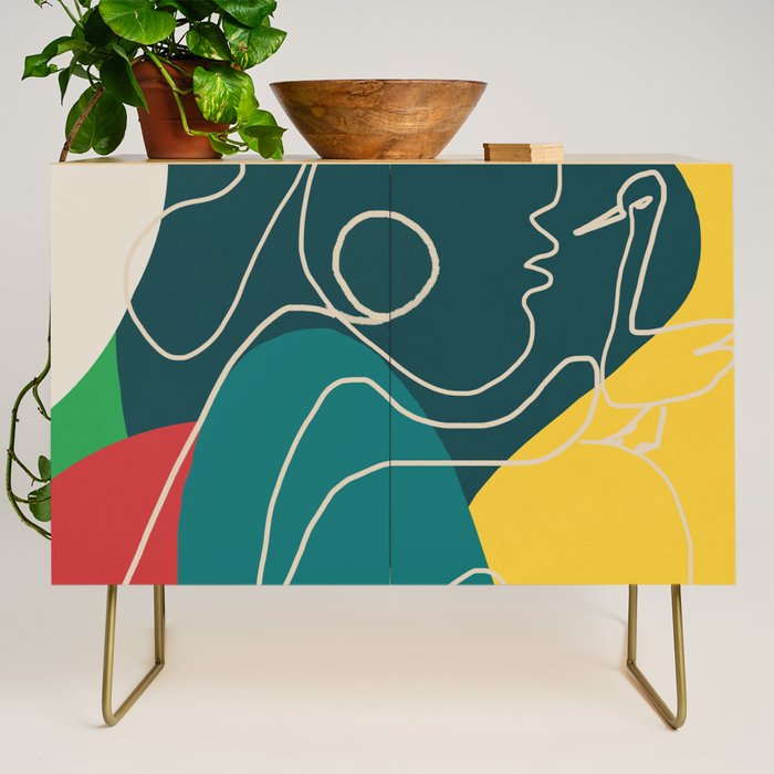 Gentle Abstract Line 6 Credenza Gallery Image 1