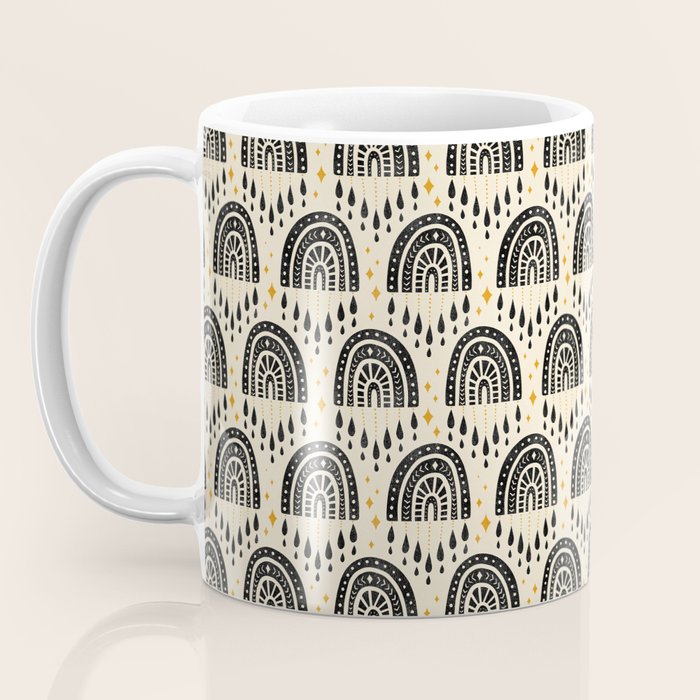 Little Rainbows - black, marigold, and cream Coffee Mug Gallery Image 3