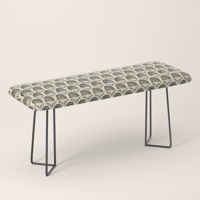 Little Rainbows - black, marigold, and cream Bench Gallery Image 1