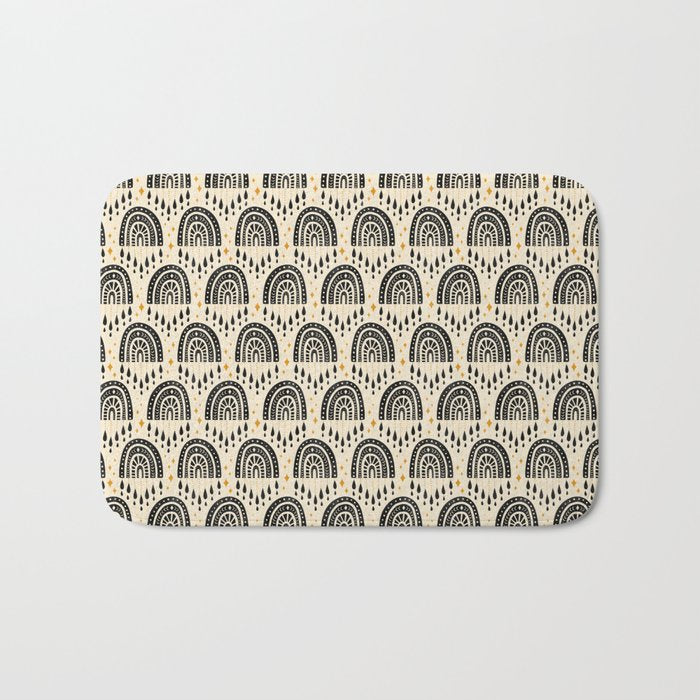 Little Rainbows - black, marigold, and cream Bath Mat Gallery Image 1