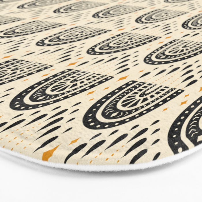Little Rainbows - black, marigold, and cream Bath Mat Gallery Image 3