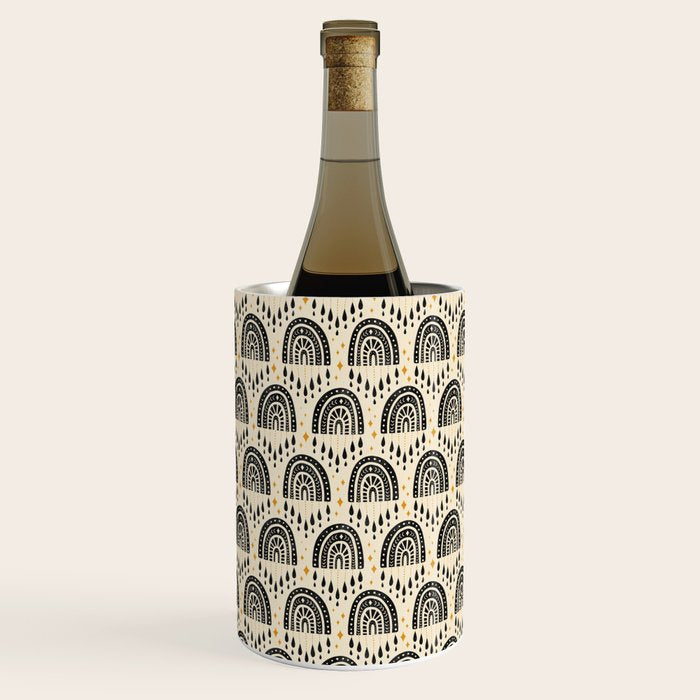 Little Rainbows - black, marigold, and cream Wine Chiller Gallery Image 2