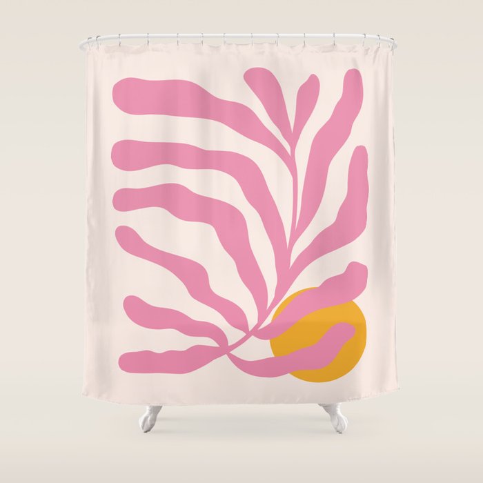 Matisse Cut Out Pink Leaf Shower Curtain Gallery Image 1