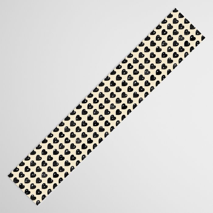 Love Hearts - black and cream Table Runner Gallery Image 3