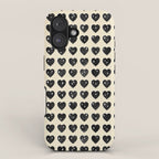 Love Hearts - black and cream iPhone Case Gallery Image 1