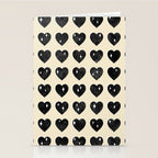 Love Hearts - black and cream Stationery Card Gallery Image 2