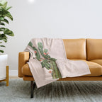 CACTUS AND ROSES Throw Blanket Gallery Image 1