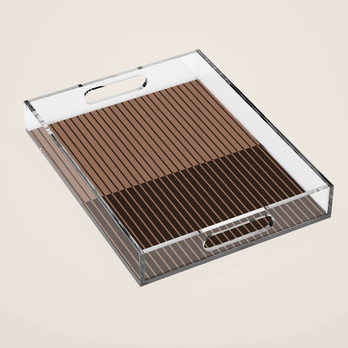 Color Block Lines XLI Dark Mocha Acrylic Tray Gallery Image 1