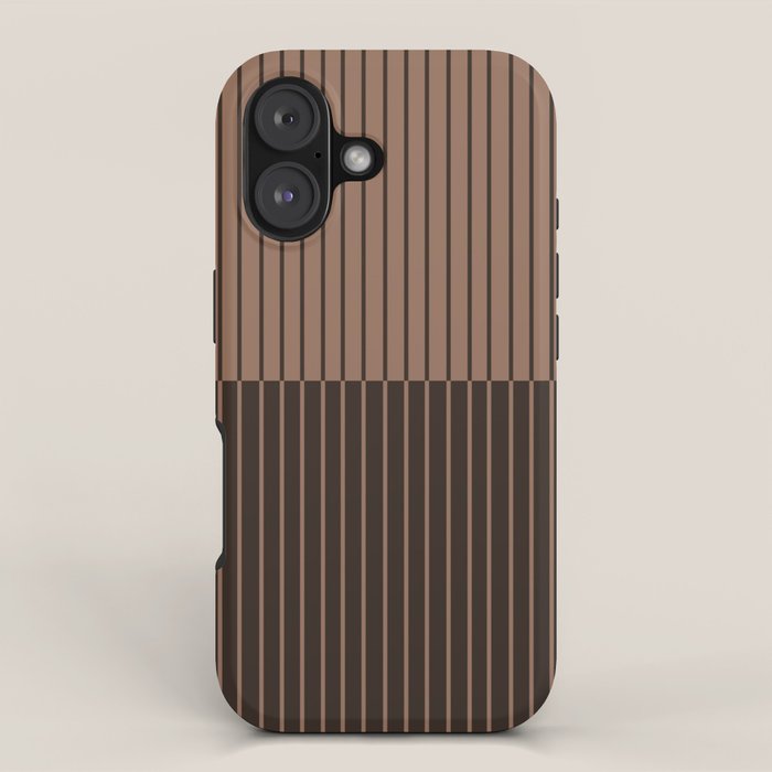 Color Block Lines XLI Dark Mocha iPhone Case Gallery Image 1