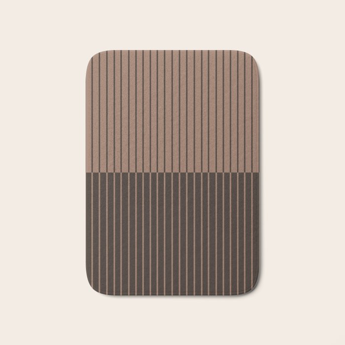 Color Block Lines XLI Dark Mocha Bath Mat Gallery Image 1