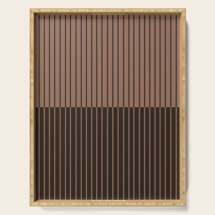 Color Block Lines XLI Dark Mocha Serving Tray Gallery Image 1