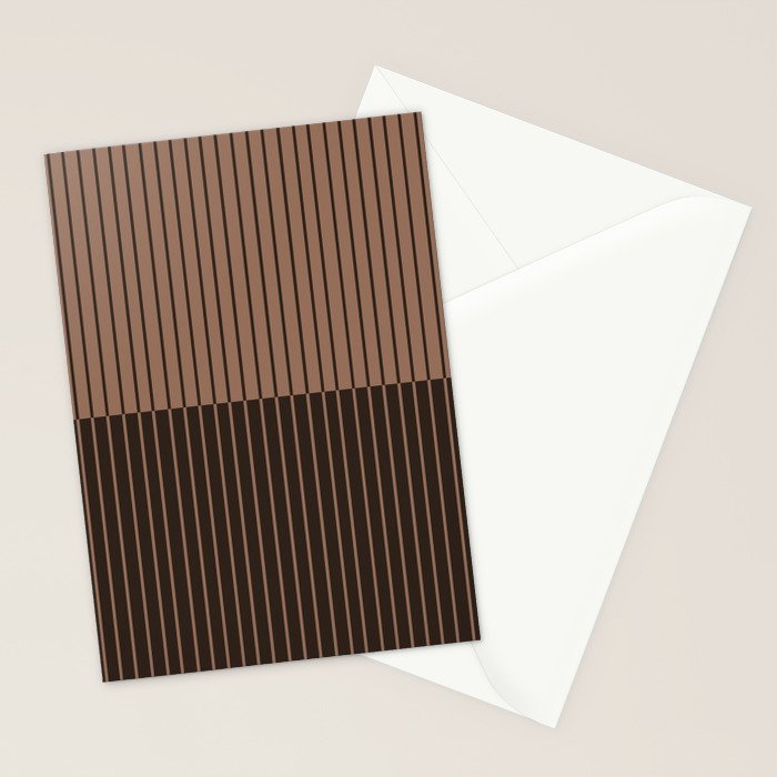 Color Block Lines XLI Dark Mocha Stationery Card Gallery Image 2
