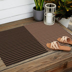 Color Block Lines XLI Dark Mocha Outdoor Rug Gallery Image 2