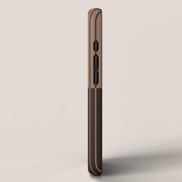 Color Block Lines XLI Dark Mocha iPhone Case Gallery Image 2