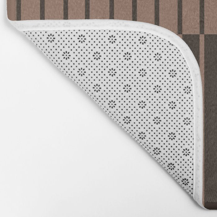 Color Block Lines XLI Dark Mocha Bath Mat Gallery Image 2