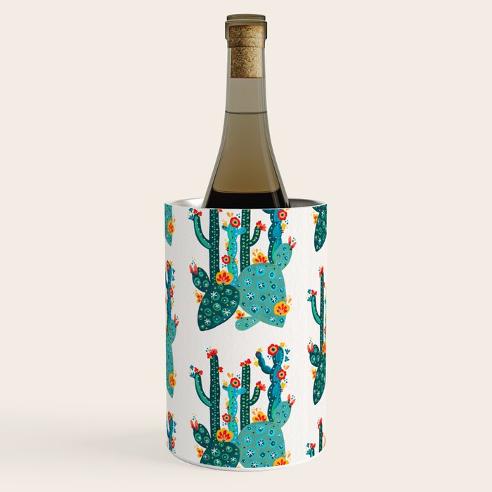 Cactus Garden Acrylic - Teal Wine Chiller Gallery Image 3