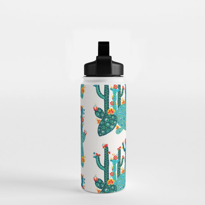 Cactus Garden Acrylic - Teal Water Bottle Gallery Image 2