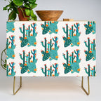 Cactus Garden Acrylic - Teal Credenza Gallery Image 1